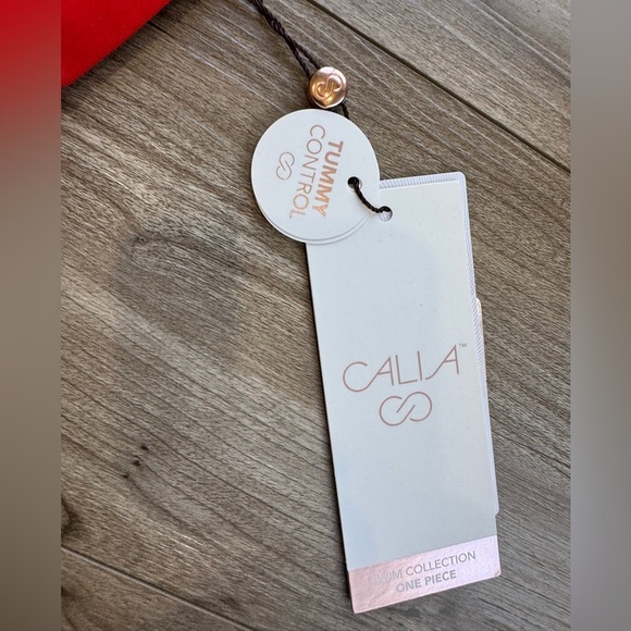 CALIA TRIANGLE STRAPPY BACK ONE PIECE SWIM BATHING SUIT SZ 4 (A-C) FRESH RED NWT - Picture 5 of 10